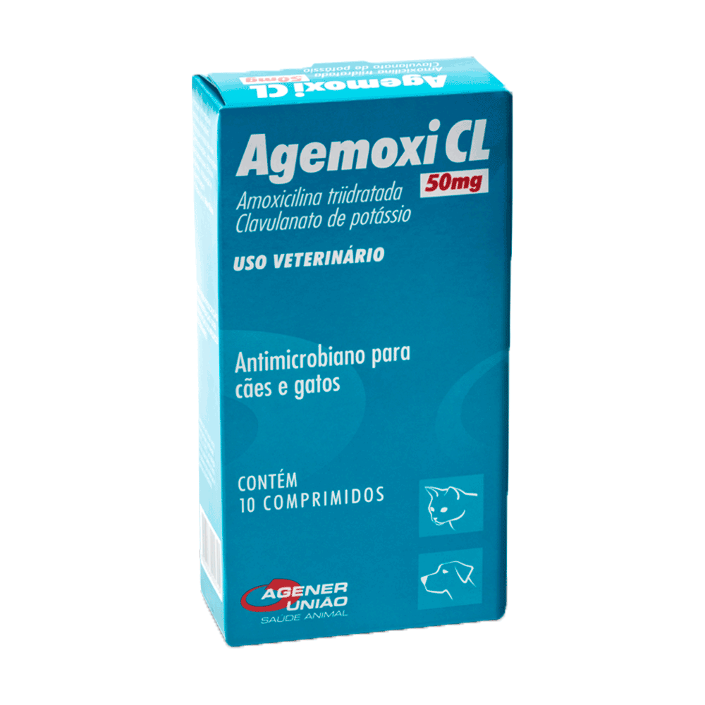 Embalagem original de AGEMOXI CL 50 mg Caixa com 10 comprimidos